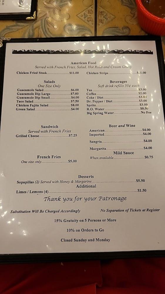 Casa Blanca Restaurant Menu image 3